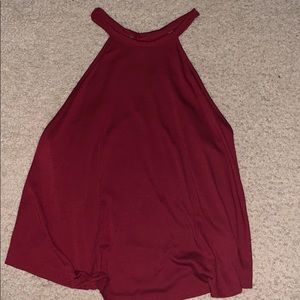 papaya burgundy halter top